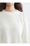Mg Trenden Ecru Crew Neck Women's Knitwear Sweater - 3