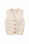 Girl's Knitted Vest with Bean Pattern