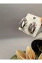 Zircon Stone Inlaced Steel Earrings with Waterway Design - 3