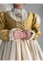 Girls' Premium Deluxe Gold Satin Lace-Up Vest Detailed Special Occasion Cosplay Dress + Hair Clip - 4