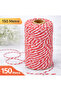 150 Meters Red and White Packaging String - Gift Packaging String - Marteniçka String - 1 Piece
