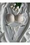 Women's Lace and Stone Underwire Supported Padded Push up Bra Set Underwear Set Double Set - 7