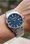 41mm, Navy Blue Textured Dial, Stainless Steel Band Men's Wristwatch