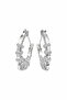 Vanthe Claw Hoop Gold Stone Hoop Earrings-Silver - 2