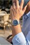 41mm, Navy Blue Textured Dial, Stainless Steel Band Men's Wristwatch - 2