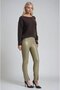 High waist faux leather leggings pants with ankle slit 0110