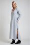 V-Neck Side Slit Knitwear Maxi Dress 2019 - 5