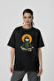 Namaste Cat Oversize T-Shirt |   Meditation Themed Graphic Printed Unisex 100% Cotton Black & White Tee - 3