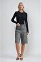 High Waist Tweed Bermuda Shorts 0115 - 2