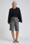 High Waist Tweed Bermuda Shorts 0115