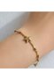 Stainless Steel Bracelet Gold Color Star Detailed Women's Bracelet