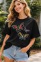Butterflies Printed Cotton Relaxed Fit Round Neck Unisex T-Shirt