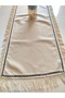 Cendere Fringed 100% Cotton Natural Linen Fabric Runner with Vintage Jute Accessories 50X135 cm - 6