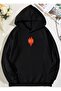 Fire and water print hoodie - 2