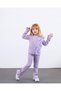 Girl's Rose Appliqué Knitwear Cardigan Camisole Fabric Two-Piece Set - 2