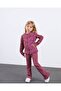 Girl's Pink Rose Appliqué Pink Cardigan Camisole Fabric Double t Pattern Set