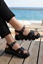 Luna Black Women's Leather Orthopedic Sandals