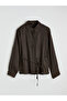 Two Mt Shop Quality Lcw Modest Brown Belted Satin Women's Shirt - 6