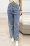 Trendy Women's High Waist Wide Leg Mom Jeans - 5
