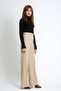 Women's High Waist Wide-Leg Fabric Pants - Wide Leg with Front Seam Detail - 2