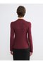 New Season Burgundy Square Neck Women's Bodysuit by Güli̇s Gi̇yi̇m - 6
