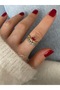 Limited Edition - Ellipse Row Single Stone Bottom Adjustable Women's Ring - 3