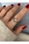 Limited Edition - Ellipse Row Single Stone Bottom Adjustable Women's Ring - 2