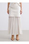 Esvab • Modern & Distinctive Pleated Knit Skirt with Waist Cord - 2