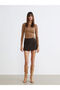 Zippered Chain Detailed Shorts Skirt