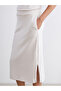 Slit Skirt with Elastic Waist - 3