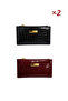 2-Piece Women's Crocodile Patterned Wallet |   Zippered Stylish Card Holder & Hand Wallet