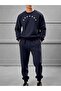 Men's Bottom-Up Set Crew Neck Sweatshirt with Sequential Star Print Design