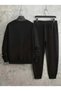 Men's Bottom-Up Set Crew Neck Sweatshirt with Sequential Star Print Design - 2