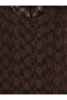 Lcw Vision Brown Crew Neck Lace Dress - 8