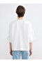 Ecru Crew Neck Blouse with Pearl Detail - 4