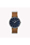 Men's Brass Watch, Blue Dial, Tan Leather | Tw2p97800