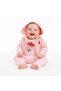 Baby Girl 0-3 Months 100% Cotton Rose Embroidered Premium Quality Hooded 3-Piece Set - 2