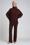 Zip Collar Long Knitwear Tunic & Wide Leg Pants Set 10318 - 2