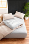 Double Beige Gray Duvet Cover Set Fitted Sheet Piece Soft-Textured Breathable Duvet Cover Set - 3