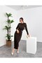 Hakim Collar Draped Roba Detailed Buckled Long Women's Dress - 2