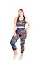 Large Size Patterned Flexible Comfortable Fabric Top and Bottom Sports Fitness Set