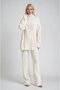Zip Collar Long Knitwear Tunic & Wide Leg Pants Set 10318 - 2