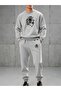 Men's Bottom-Up Set Lion Print Design Crew Neck Sweatshirt
