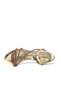 Transparent Heel Stone Trimmed Women's Evening Dress Shoes Gold - 5