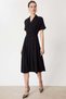 Mi Multi-Button Short Sleeve Double-Breasted Collar Dress - 2