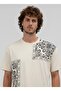 Men's Oversize Patterned Patchwork T-Shirt - 5