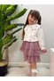 Heart Embroidered Muslin Shirt and Skirt Girls' Set