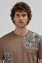 Men's Oversize Patterned Patchwork T-Shirt - 4
