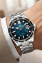 Steel Cord&Case Calendar Men's Wristwatch Wrist Bracelet Gift Silver-Blue Zmdk1210