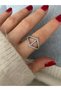 Limited Edition - Women's Ring with Row of Zircon Stones and Bottom Setting